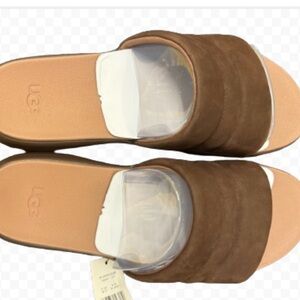 UGG UNION SLIDE MENS NIB CHOCOLATE BROWN SIZE 12 NIB SUEDE